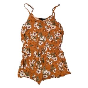 Forever 21 Floral Jumpsuit in Orange and White